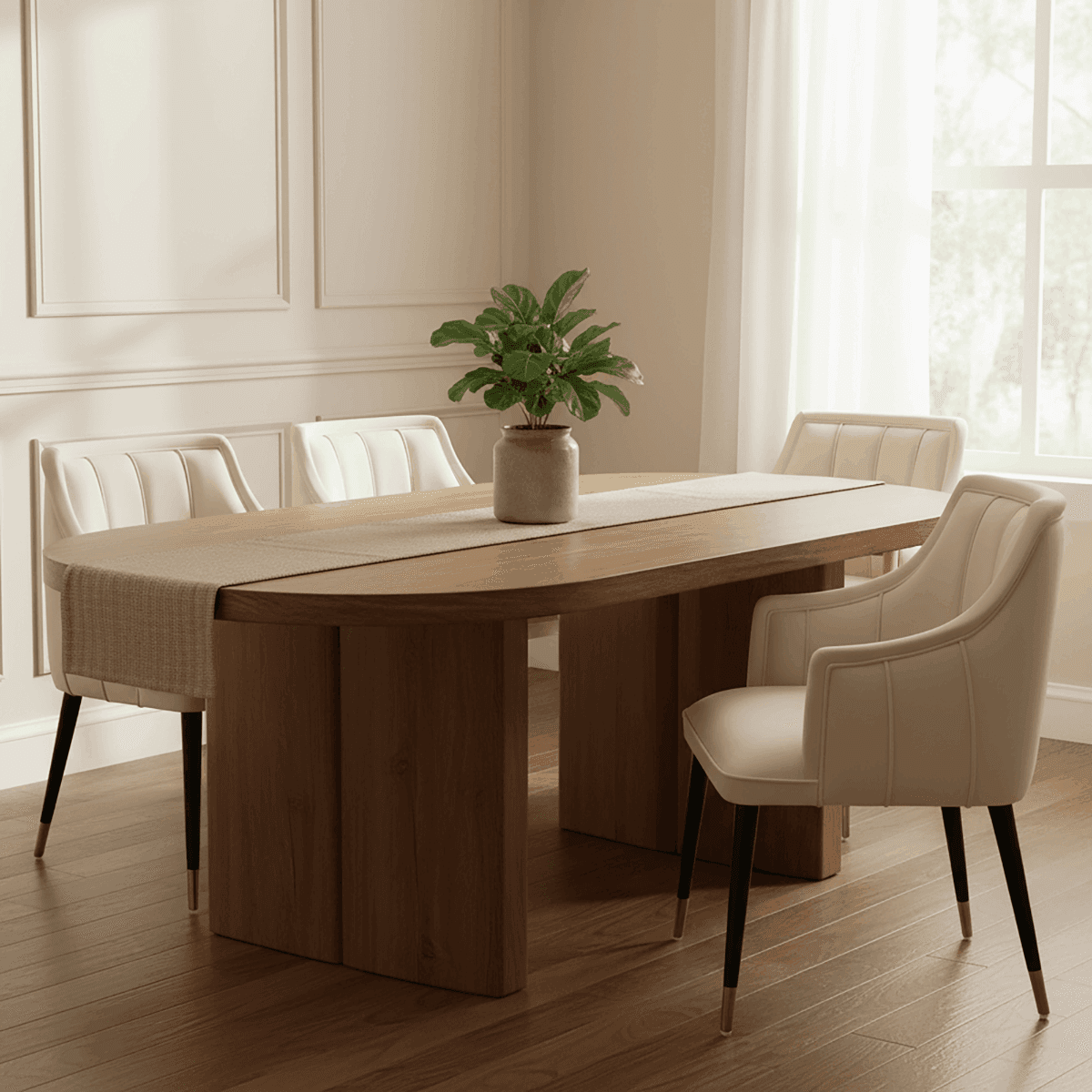 Eda Wood  Armchair in Cream