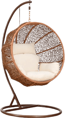 Zolo Polyester Egg Swing in Saddle Brown and Cream
