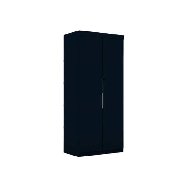 Mulberry 2.0 Sectional Modern Armoire Wardrobe Closet with 2 Drawers in Tatiana Midnight Blue