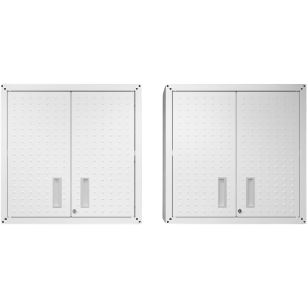 Fortress 30" Floating Garage Cabinet in White - Set of 2