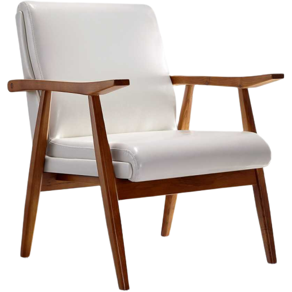ArchDuke Vegan Leather Armchair in White