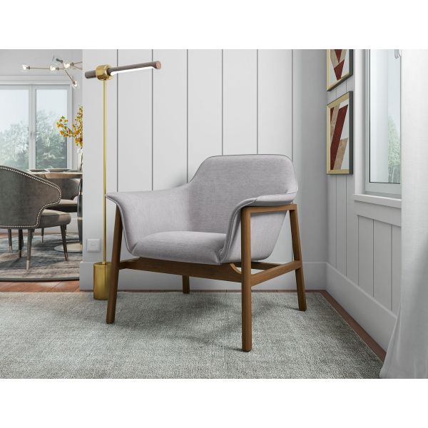 Miller Linen Weave Armchair in Weathered Grey