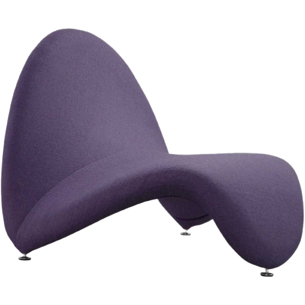 MoMa Wool Blend Lounge Chair in Purple