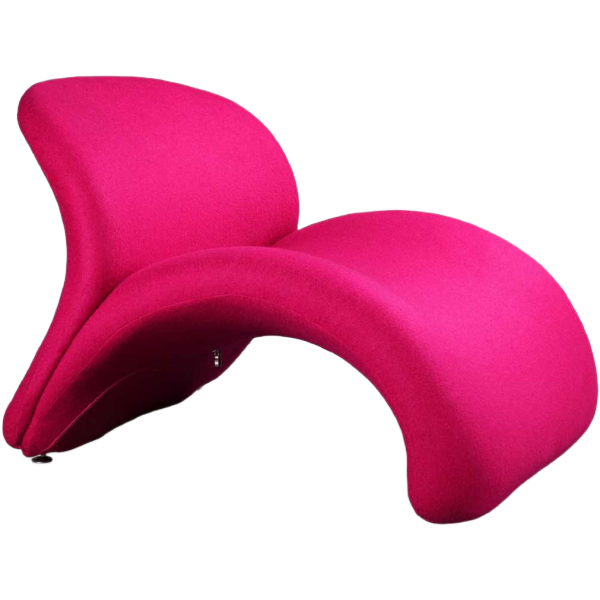 Rosebud Wool Blend Lounge Chair in Fuchsia