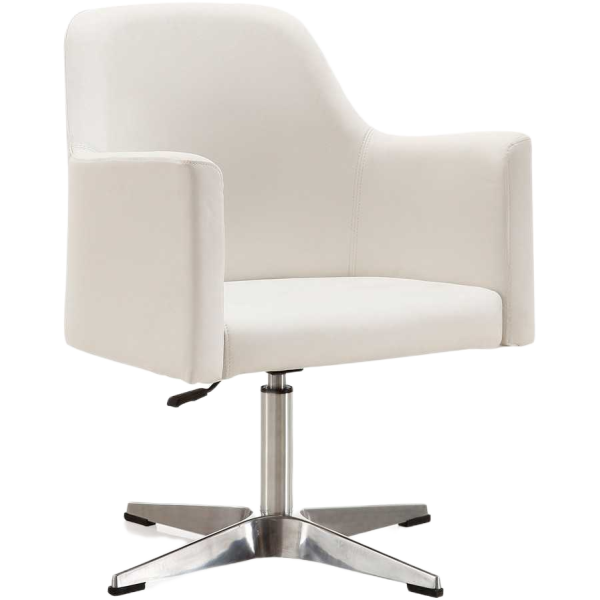 Pelo Vegan Leather Swivel Lounge Chair in White