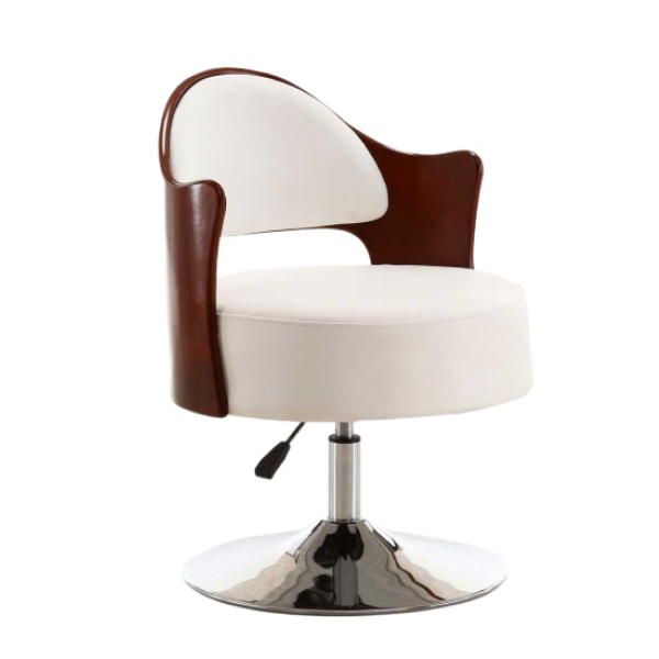 Bopper Vegan Leather Swivel Lounge Chair in White