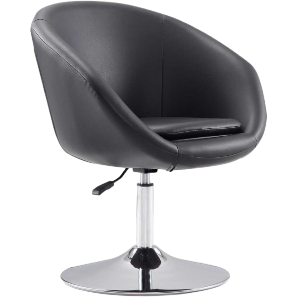 Hopper Upholstered Swivel Lounge Chair in Black