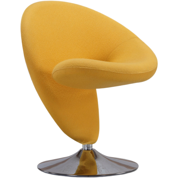 Curl Wool Blend Swivel Lounge Chair in Yellow