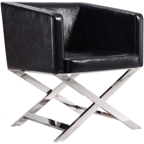 Hollywood Vegan Leather Armchair in Black