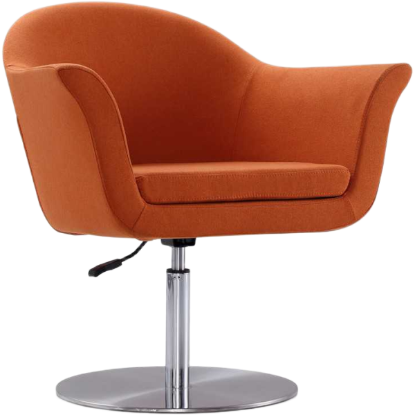 Voyager Woven Blend Swivel Lounge Chair in Orange