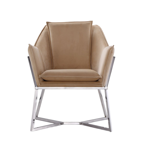 Origami Velvet Armchair in Sand