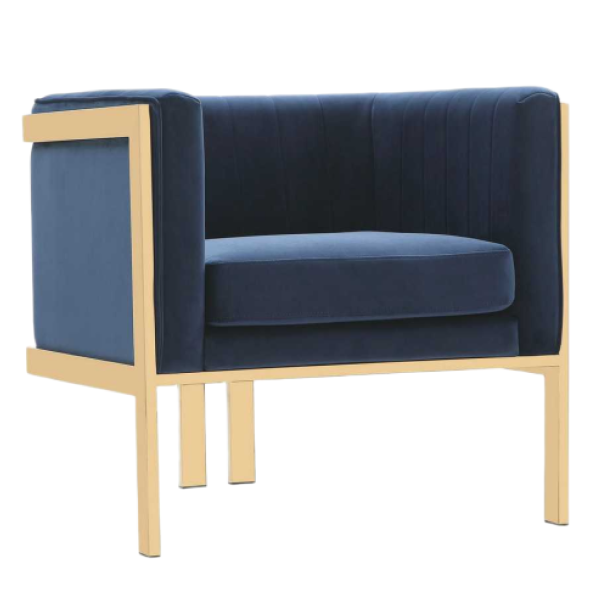 Paramount Velvet Armchair in Royal Blue