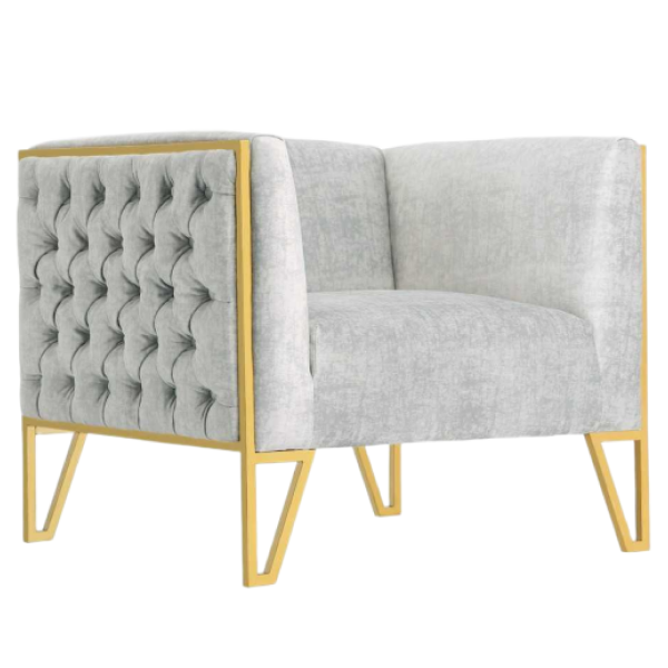 Vector Velvet Armchair in Weathered Grey