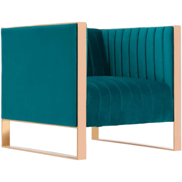 Trillium Velvet Armchair in Teal
