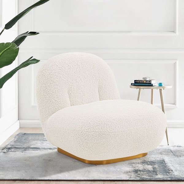 Edina Boucle Armchair in White