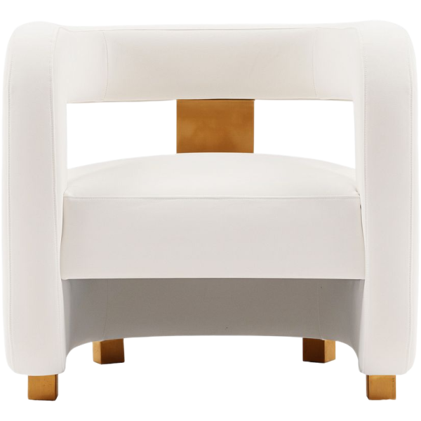 Amirah Velvet Accent Chair in White