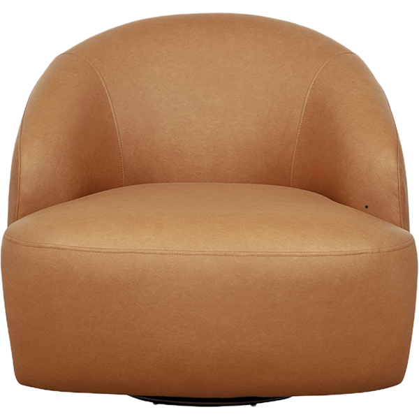 Lukas Upholstered Swivel Accent Chair in Camel