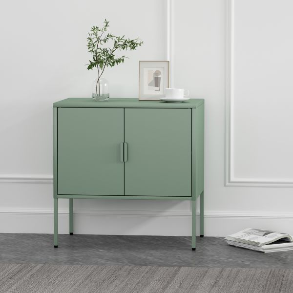 Ava 24" Metal Accent Cabinet in Sage Green
