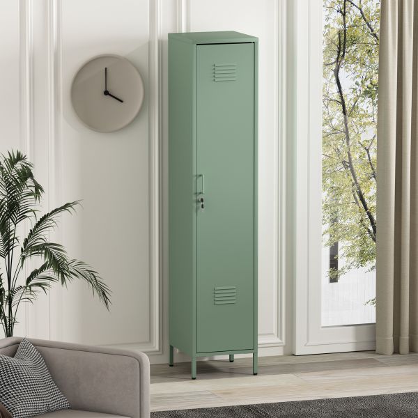 Naomi 15" Metal Storage Cabinet in Sage Green