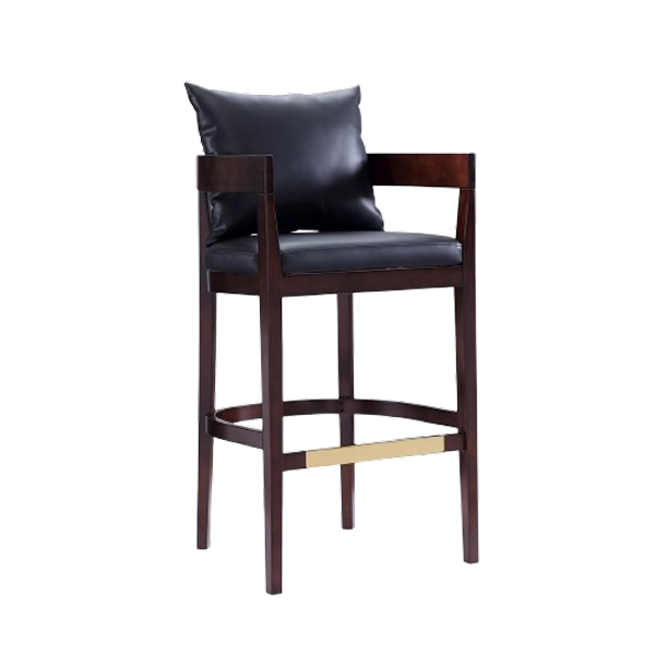 Ritz Wood Upholstered Barstool in Black