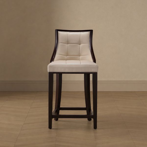 Fifth Avenue Wood Upholstered Counter Stool in Cream