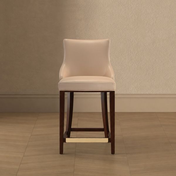 Shubert Wood Upholstered Counter Stool in Tan