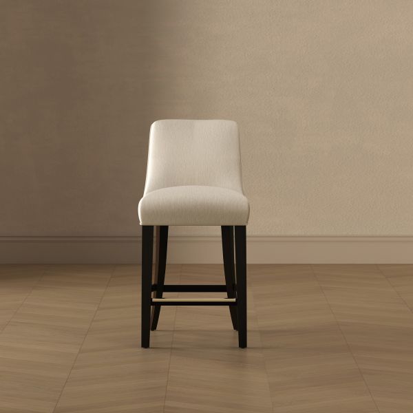 Beever Wood Chenille Counter Stool in Cream