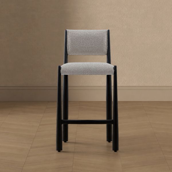 Lennor Metal Boucle Counter Stool in Champagne