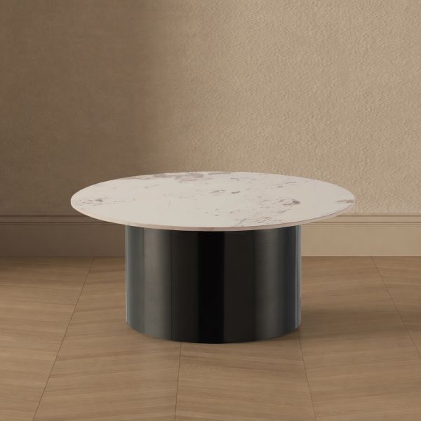 Alondra Sintered Stone Top Coffee Table in Black
