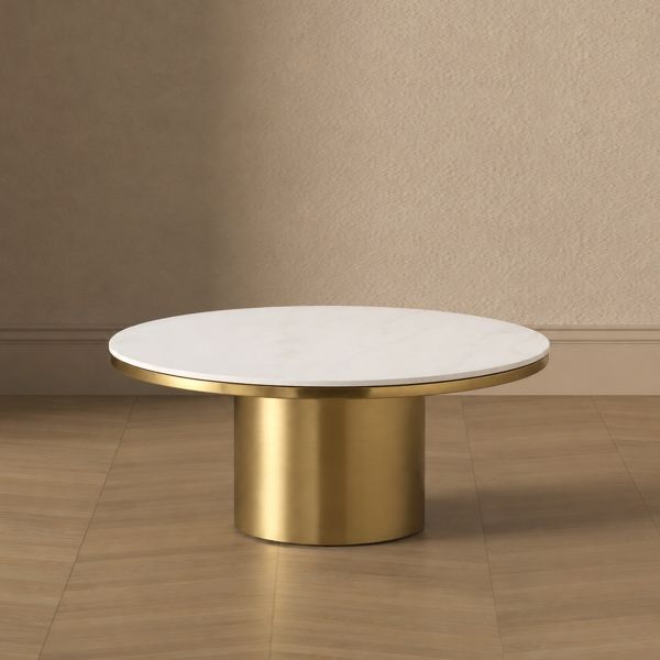 Glenn Sintered Stone Top Coffee Table in Gold