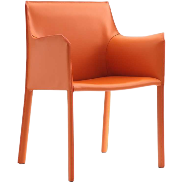 Paris Vegan Leather Side Chair in Coral