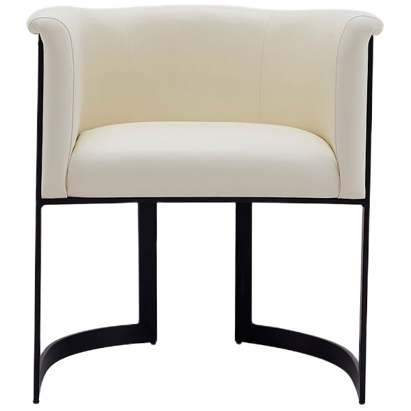 Corso Metal Vegan Leather Accent Chair in Cream