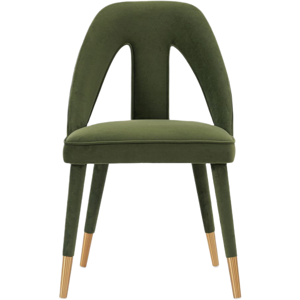 Neda Upholstered Velvet Accent Chair in Olive Green
