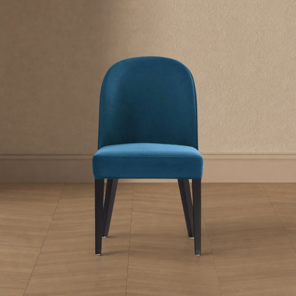 Hillman Wood Upholstered Dining Chair in Blue - Set of 2