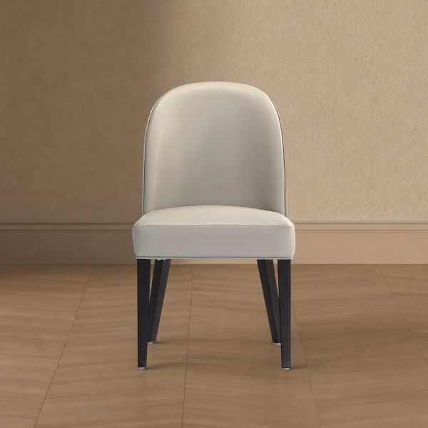 Hillman Wood Upholstered Dining Chair in Light Grey - Set of 2