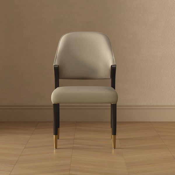 Collette Wood Upholstered Side Chair in Stone Gray - Set of 2