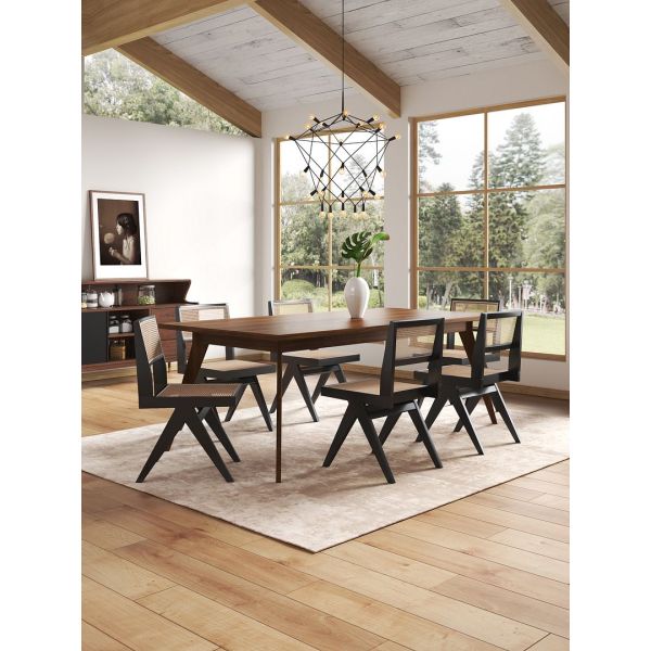 Hamlet Wood Dining Chair in Black and Natural - Set of 2