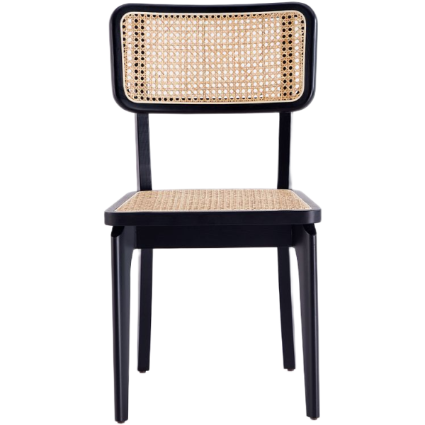 Giverny Wood Dining Chair in Black and Natural - Set of 2