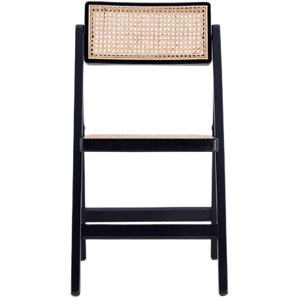 Pullman Wood Folding Chair in Black and Natural - Set of 2