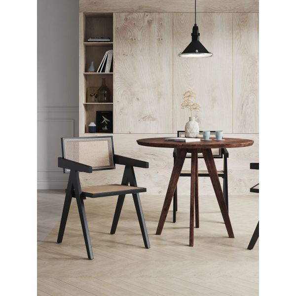 Hamlet Wood Armchair in Black and Natural