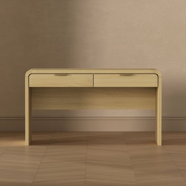 Grace Office Desk in Natural Oak (2-Drawer)
