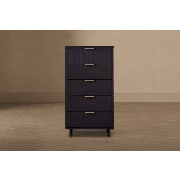 Granville 24" Chest in Black (5-Drawer)