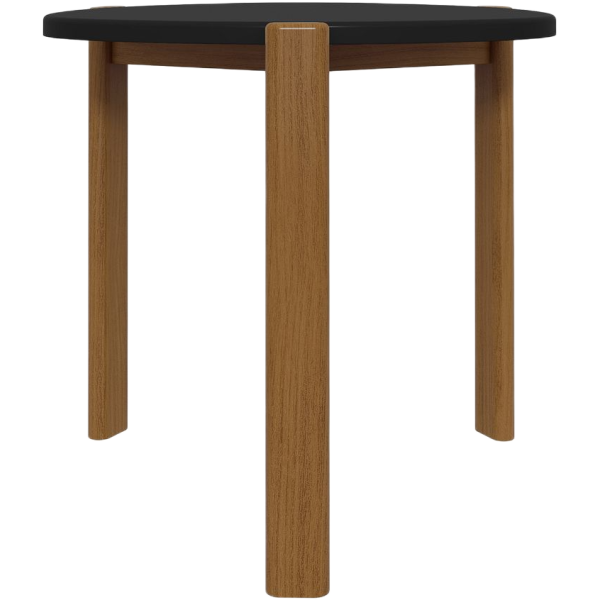 Mid Century- Modern Gales End Table with Solid Wood Legs in Matte Black