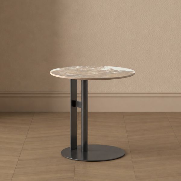 Alondra Sintered Stone Top End Table in Black