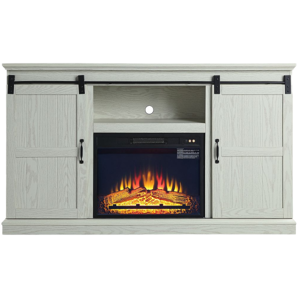 Fireplace and Myrtle 2-Piece Electric Fireplace in BlackCream Oak