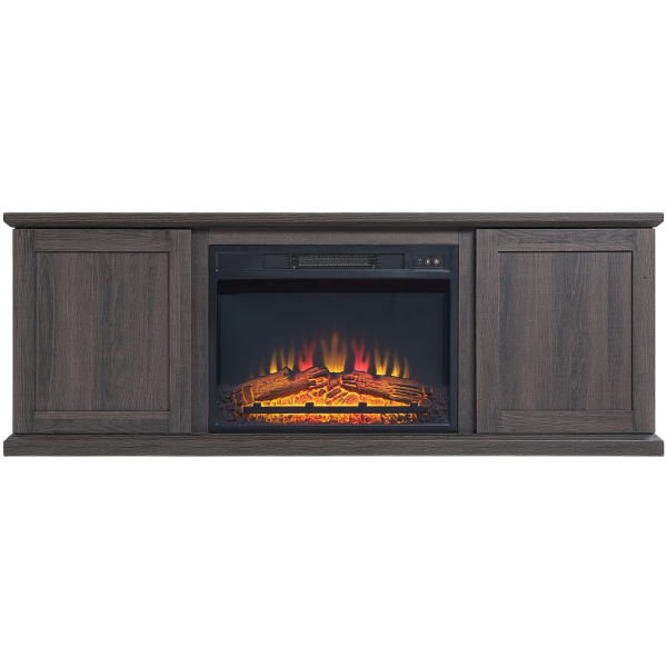 Fireplace and Franklin 2-Piece Electric Fireplace in BlackBrown