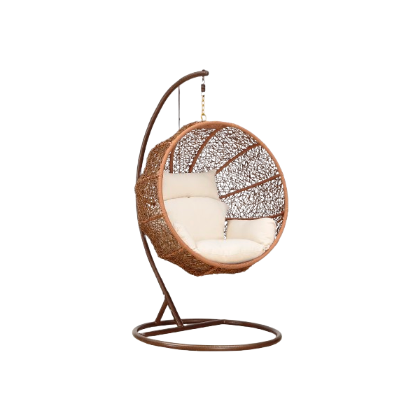 Zolo Polyester Egg Swing in Saddle Brown and Cream
