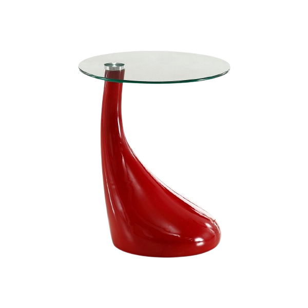 Lava Glass Top End Table in Red