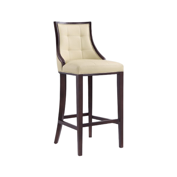 Fifth Avenue Wood Upholstered Barstool in Cream