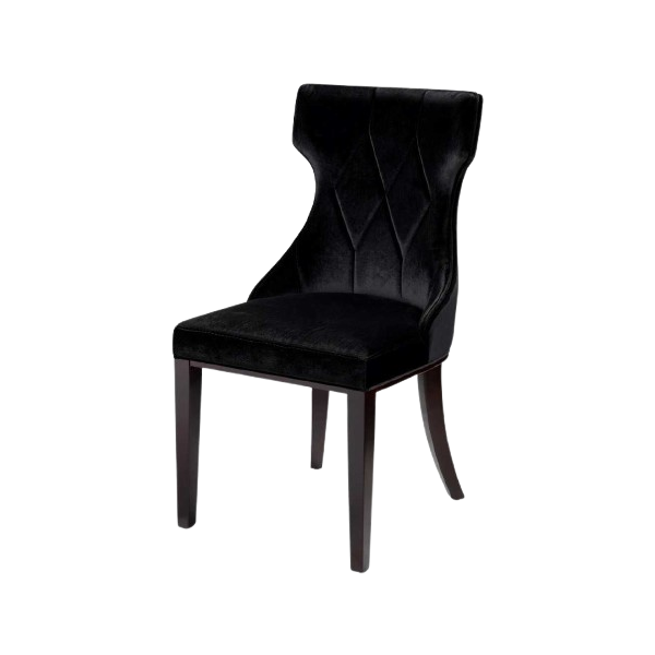 Reine Wood Upholstered Dining Chair in Black - Set of 2